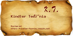 Kindler Teónia névjegykártya